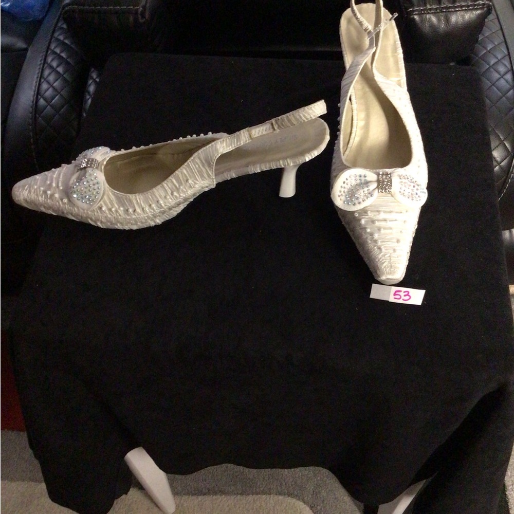 Simply Couture White Rhinestone Heels